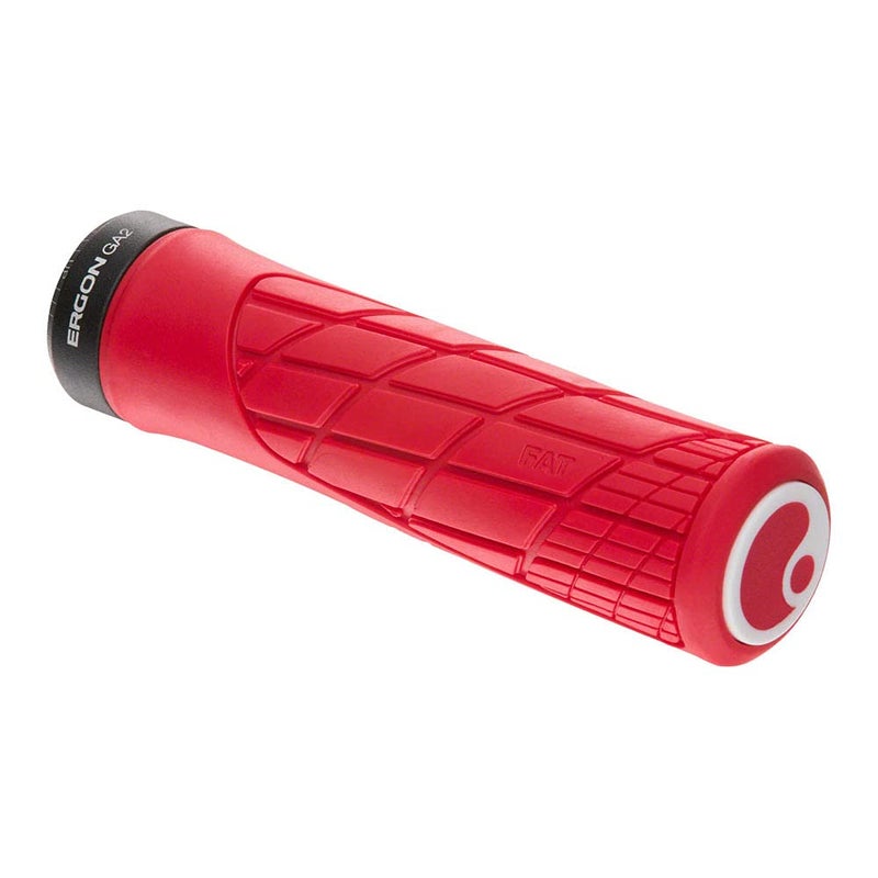Ergon GA2 Fat MTB All-Mountain Bike Grips â€“ Ergonomic, Adjustable, Soft German Rubber for Trail, XC, Freeride & Bikepacking, Risky Red - Image 1